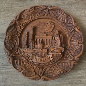 Vintage Berlin Decorative Wooden Plate